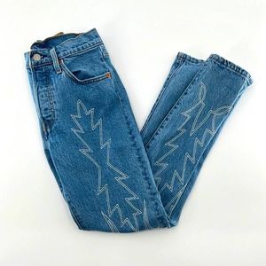 501 Stretch Skinny Embroidered Women's Jeans - Light Wash - 25